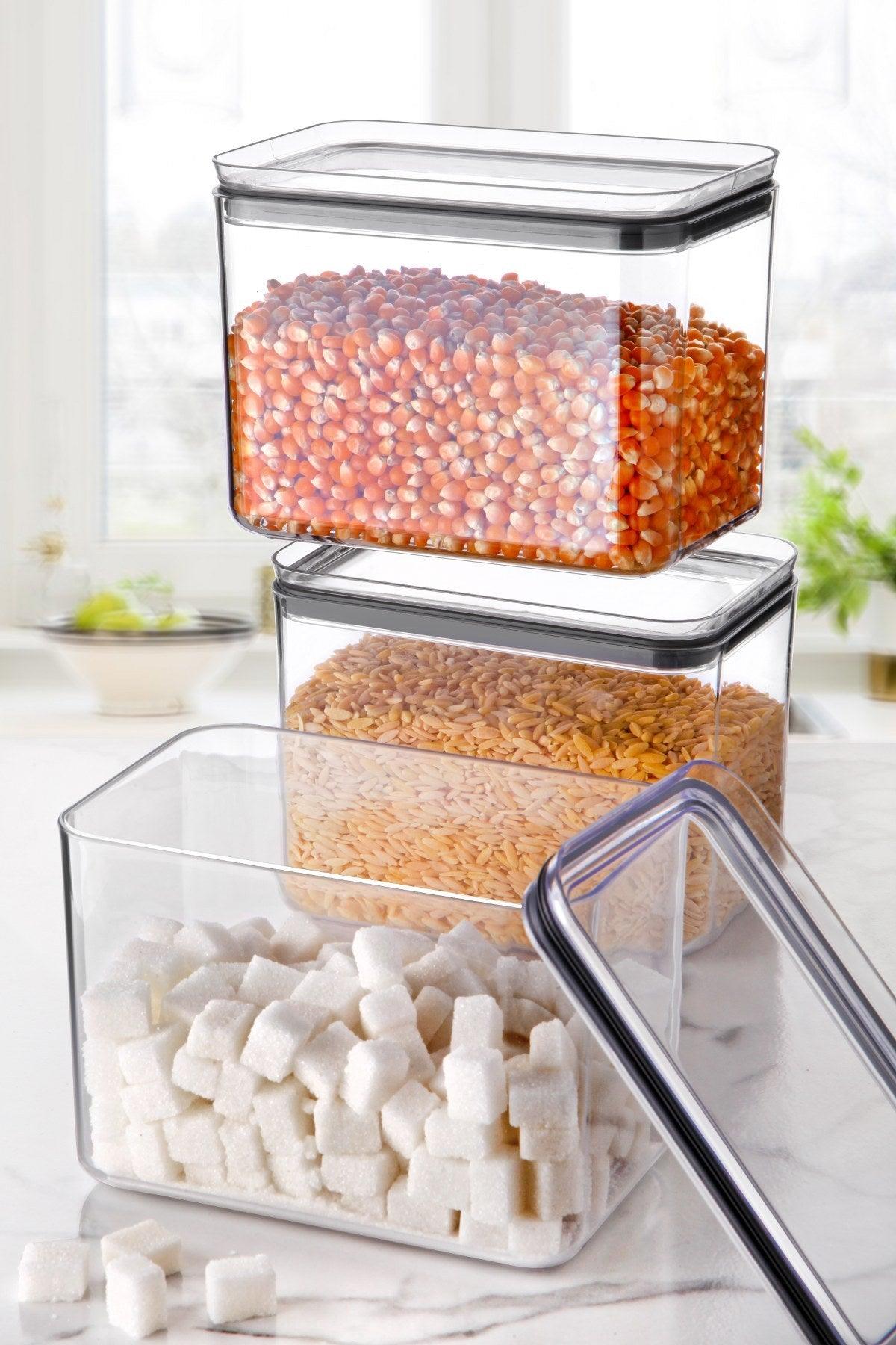 Set cutie de depozitare, Transparent, 10.5x12x16.5 cm