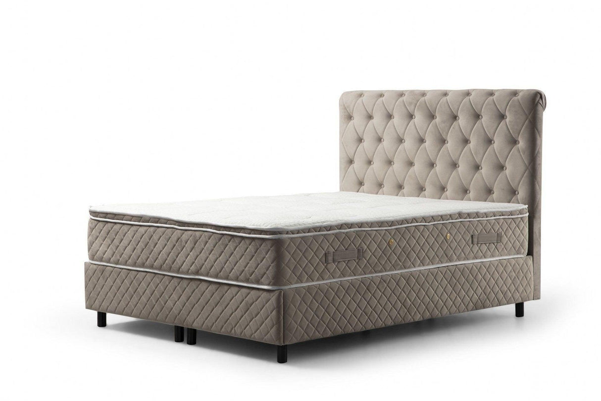 Saltea dublă, bază și tăblie Sonata Set, Bej, 160x130x200 cm