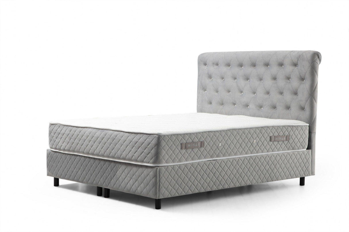 Saltea dublă, bază și tăblie Sonata Set, Gri, 160x130x200 cm