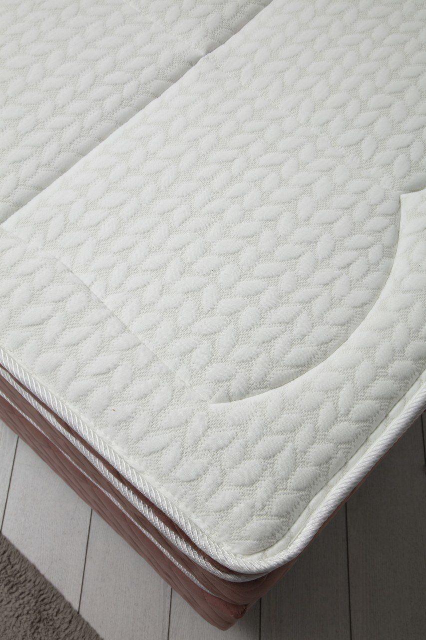 Saltea dublă, bază și tăblie Vassi Set, Roz, 150x125x200 cm