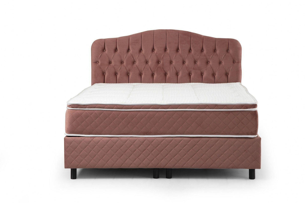 Saltea dublă, bază și tăblie Vassi Set, Roz, 150x125x200 cm