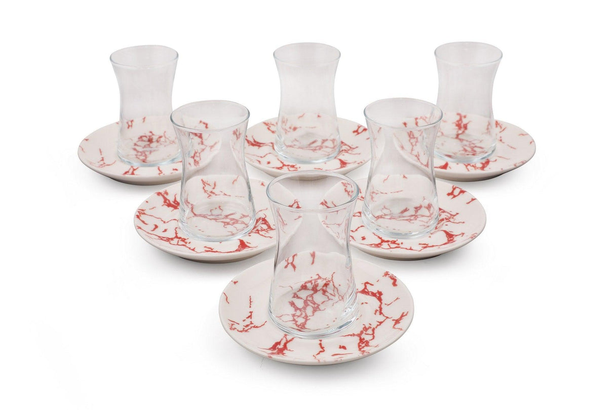 Set de cani de ceai, Crem, 25x10x35 cm