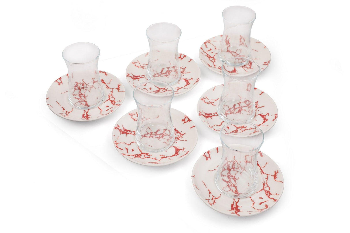 Set de cani de ceai, Crem, 25x10x35 cm