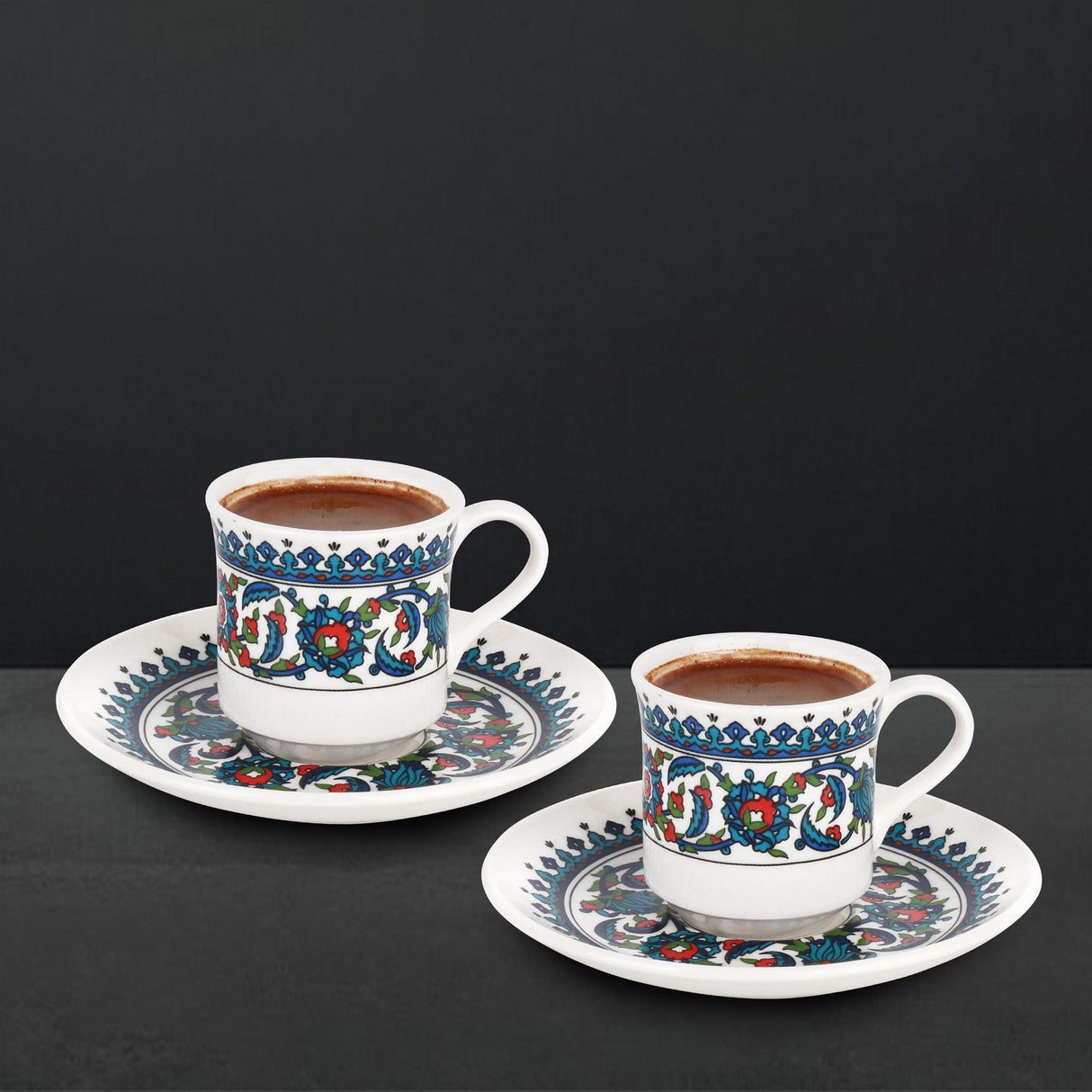 Set cești de cafea, Albastru, 35x7x32 cm