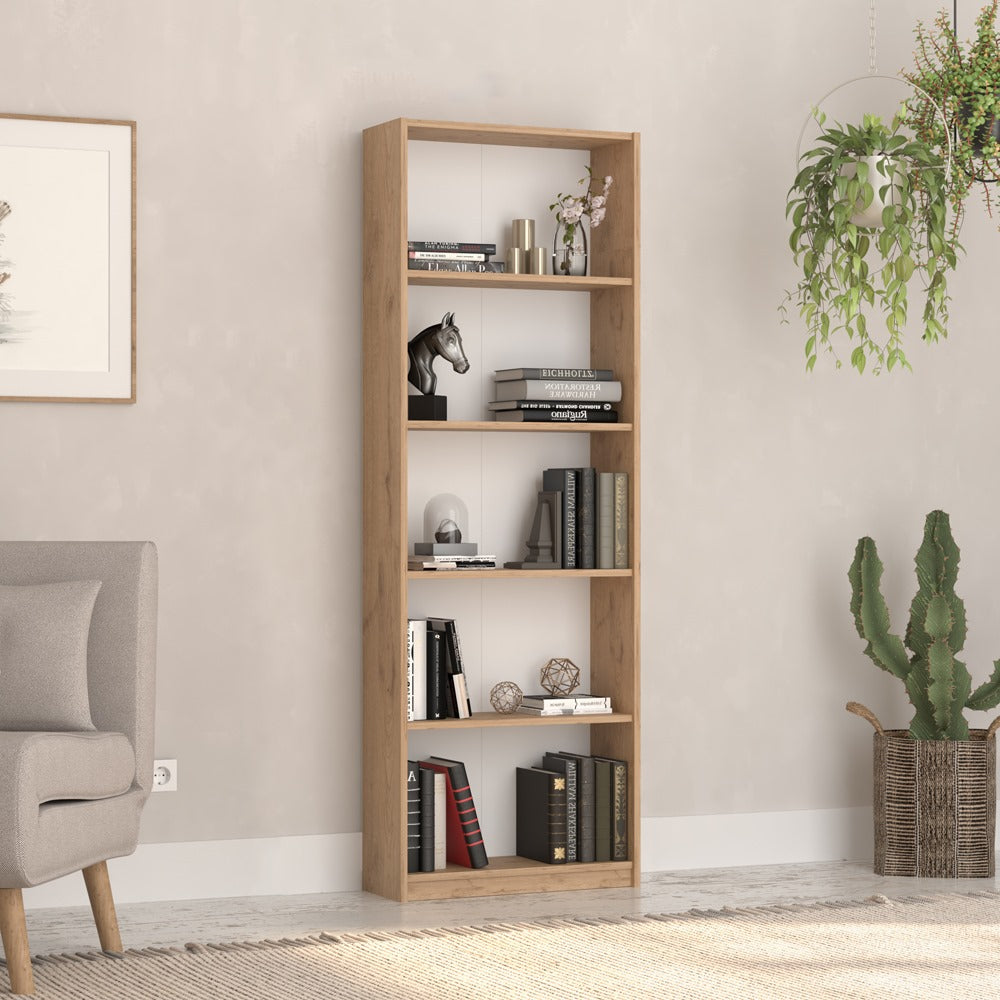 Biblioteca Adore Nurdan, 5 rafturi, 58x170x23 cm - Stejar