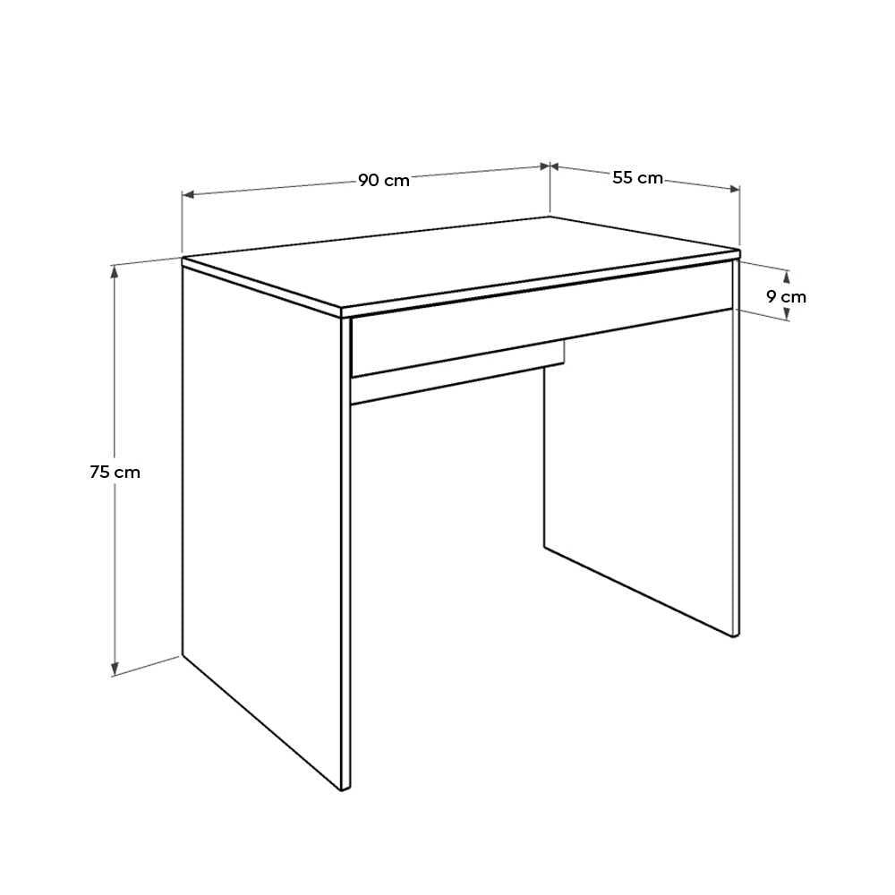 Birou Adore Study, cu sertar, 90x75x55 cm - Stejar