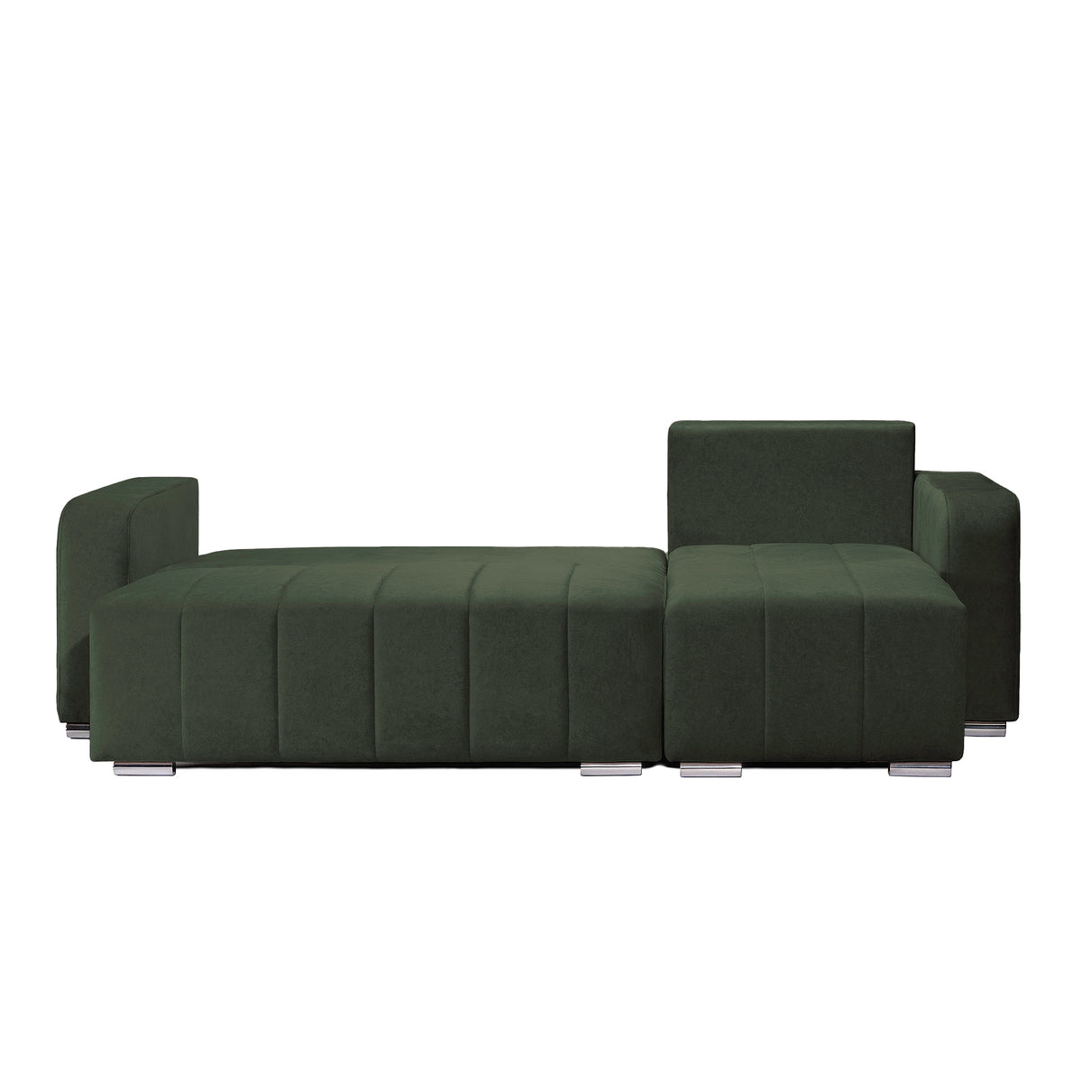 Coltar Extensibil 3 locuri Armando, cu ladă de depozitare, Verde - Gri, 240x147x85 cm - Verde