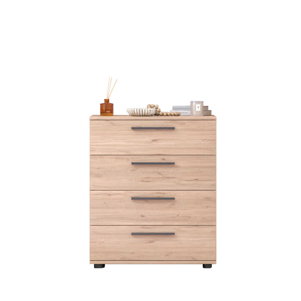 Comoda Adore White, 4 sertare, 65x78x41 cm - Stejar