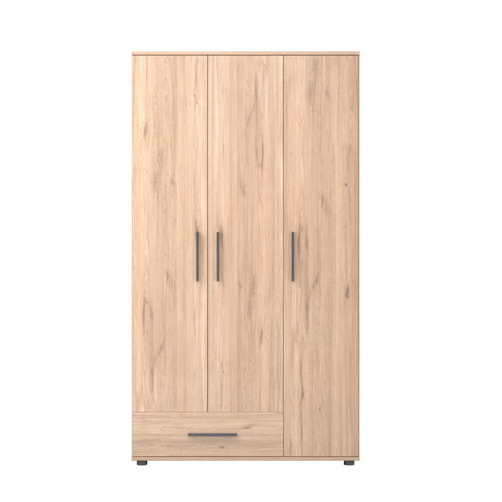 Dulap Haine Adore Trendline, 3 usi, 1 sertar, Alb - Stejar, 103x187x52 cm - Stejar