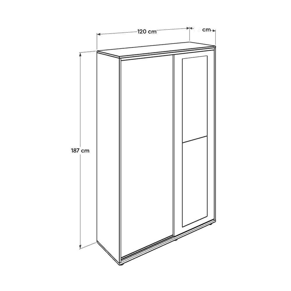 Cuier cu pantofar Adore Porto Maxi, 2 usi cu oglinda, 12 rafturi, capacitate 32 perechi incaltaminte, 120 x 187 x 40 cm - Cuier cu pantofar Adore Porto Maxi, 2 usi cu oglinda, 12 rafturi, capacitate 32 perechi incaltaminte, 120 x 187 x 40 cm