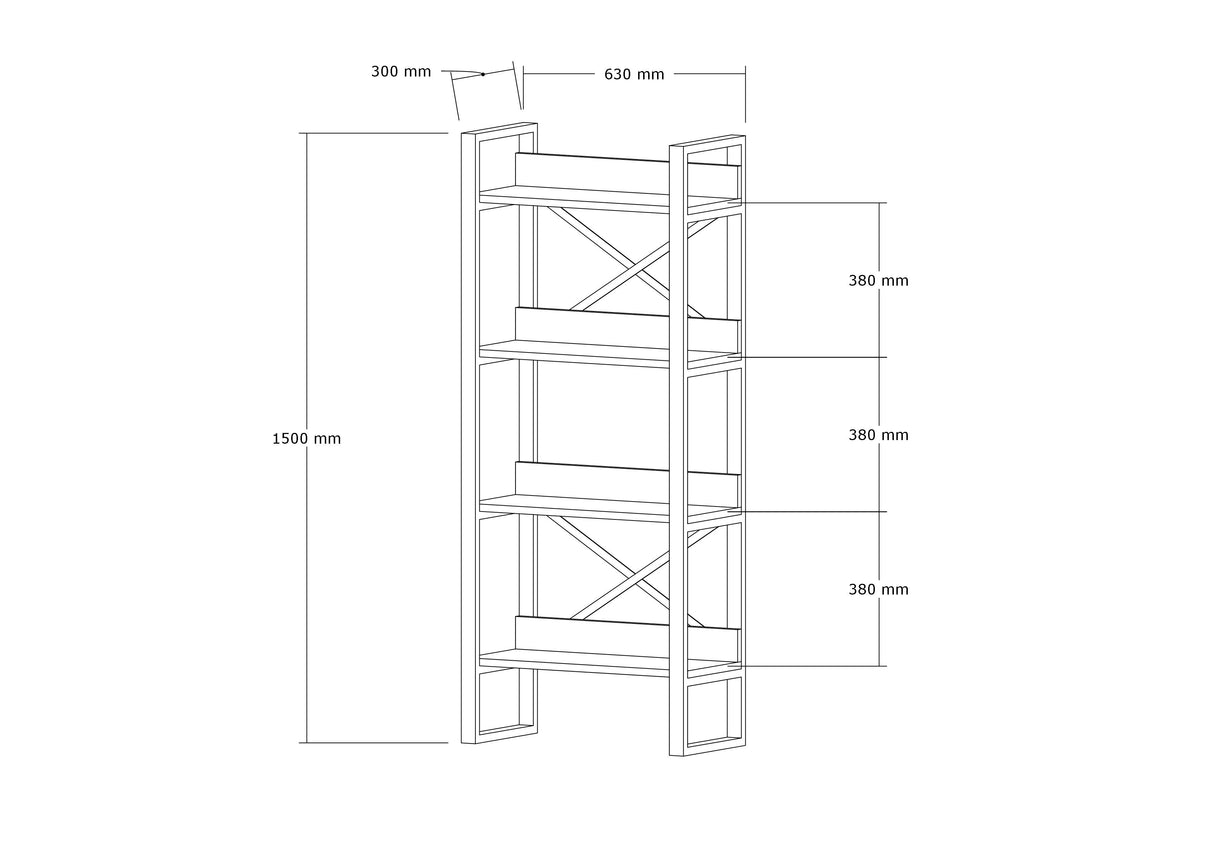 Biblioteca Hit, Alb, 63x150x32 cm
