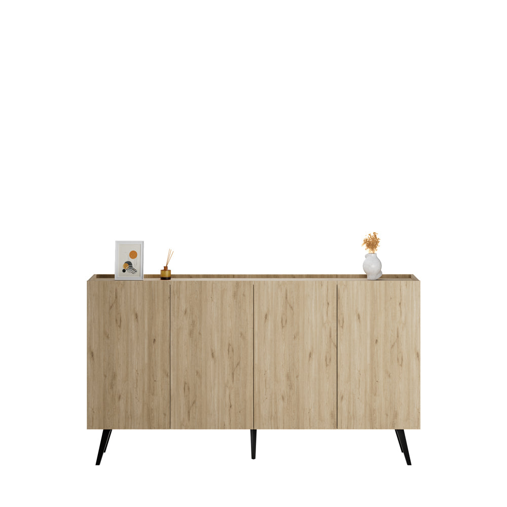 Consola Adore Luna cu 4 usi, Stejar, 180 x 100 x 43 cm
