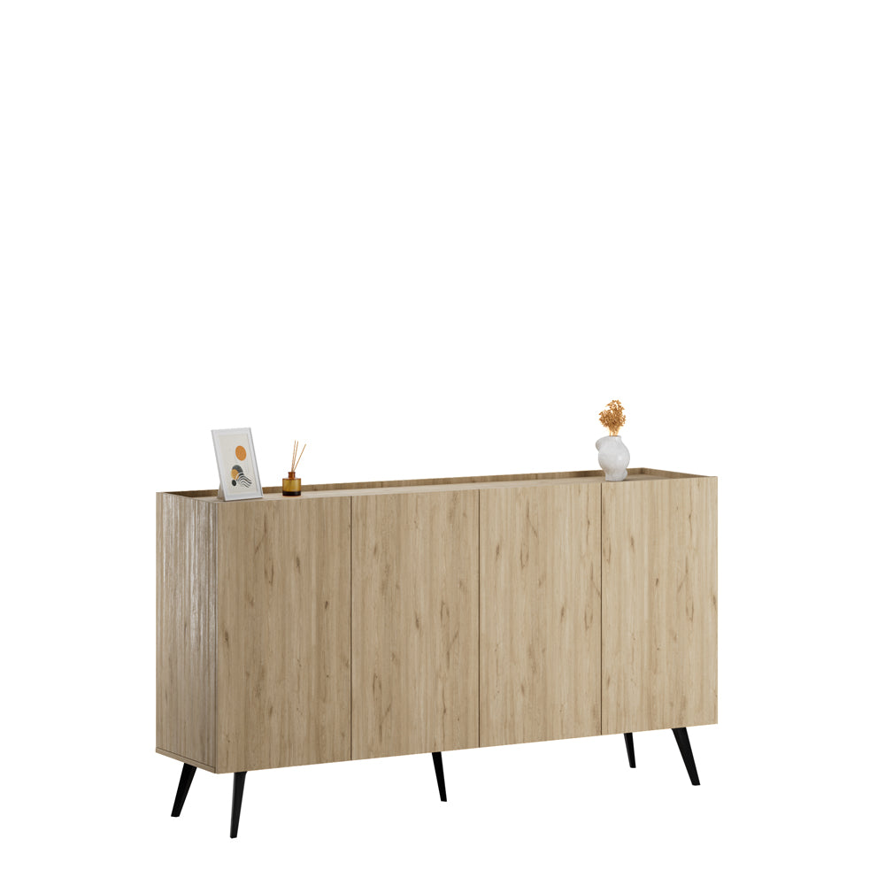 Consola Adore Luna cu 4 usi, Stejar, 180 x 100 x 43 cm