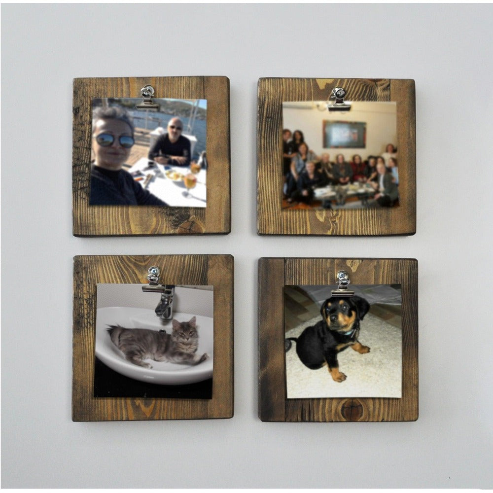 Accesoriu decorativ de perete din molid A066, Nuc, 14x14 cm