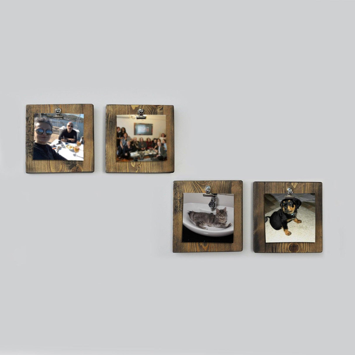 Accesoriu decorativ de perete din molid A066, Nuc, 14x14x1.6 cm