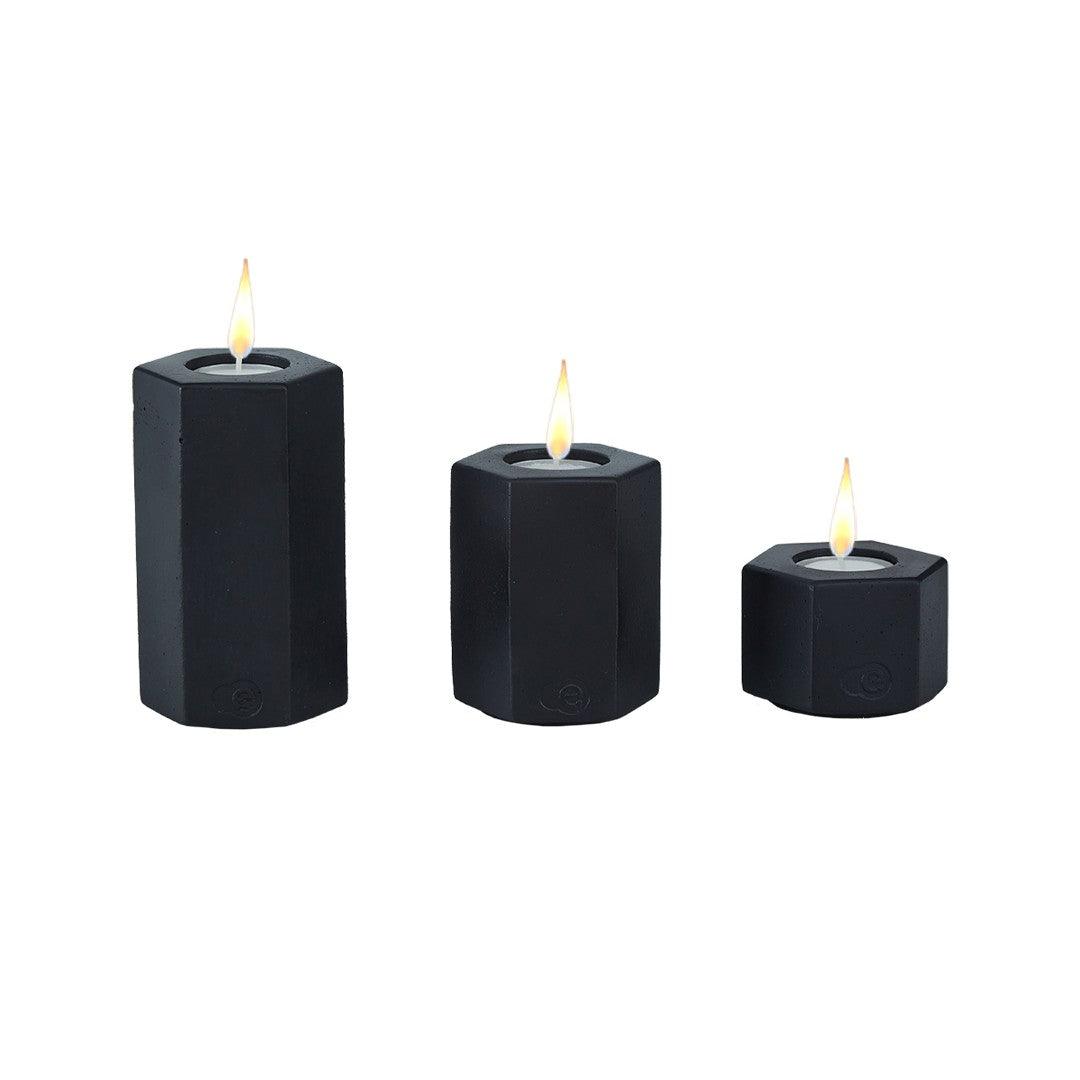 Accesoriu decorativ din beton Decorative Concrete Accessory Elegance 1, Negru, 7x13 cm
