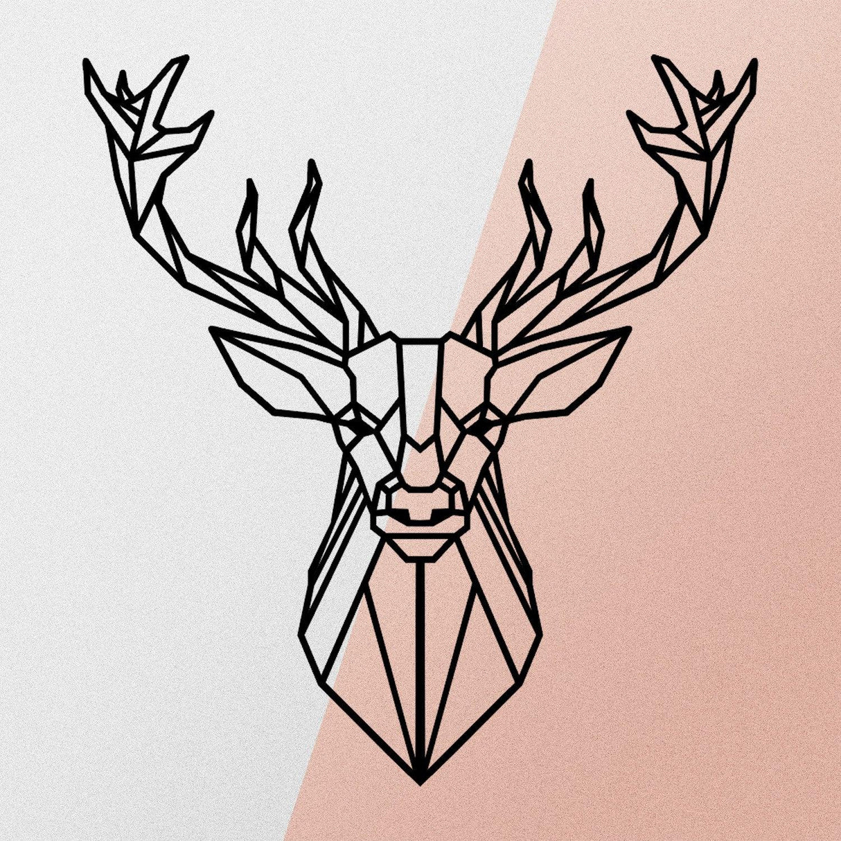 Accesoriu metal decorativ de perete Deer Metal Decor 2, Negru, 1x65x60 cm