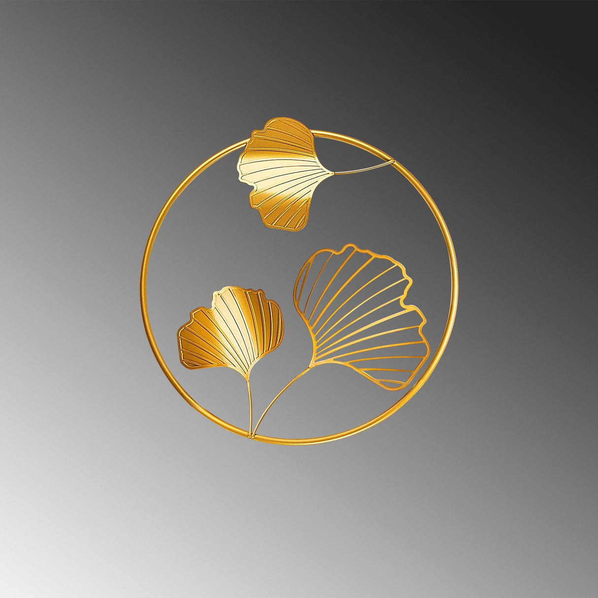 Accesoriu metal decorativ de perete Zigong, Aur, 5x40x40 cm