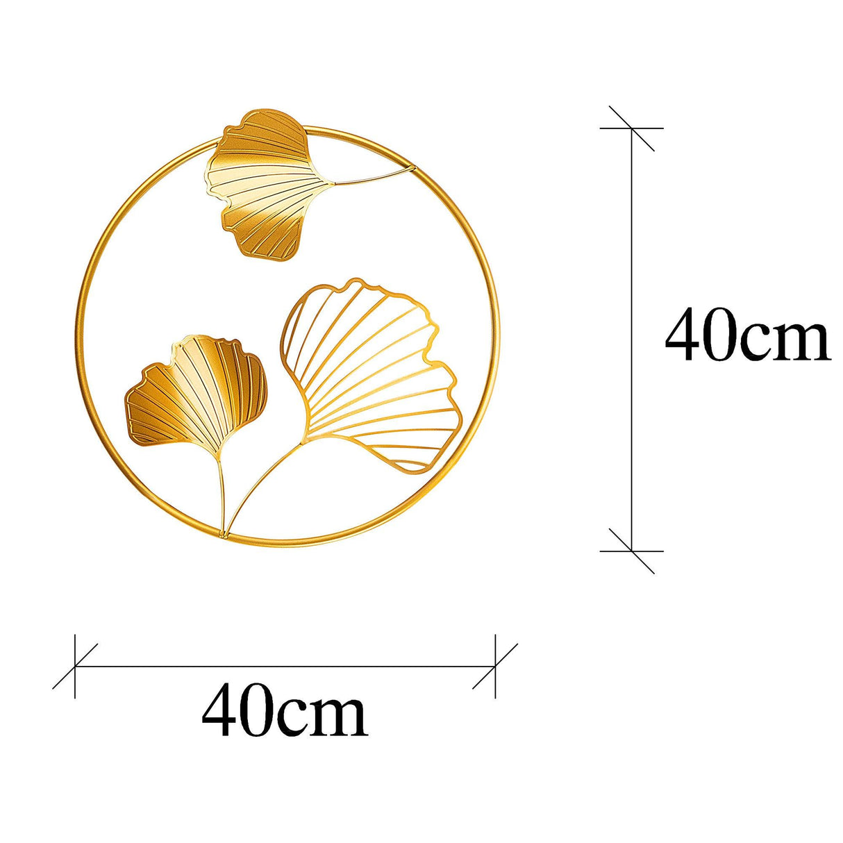 Accesoriu metal decorativ de perete Zigong, Aur, 5x40x40 cm