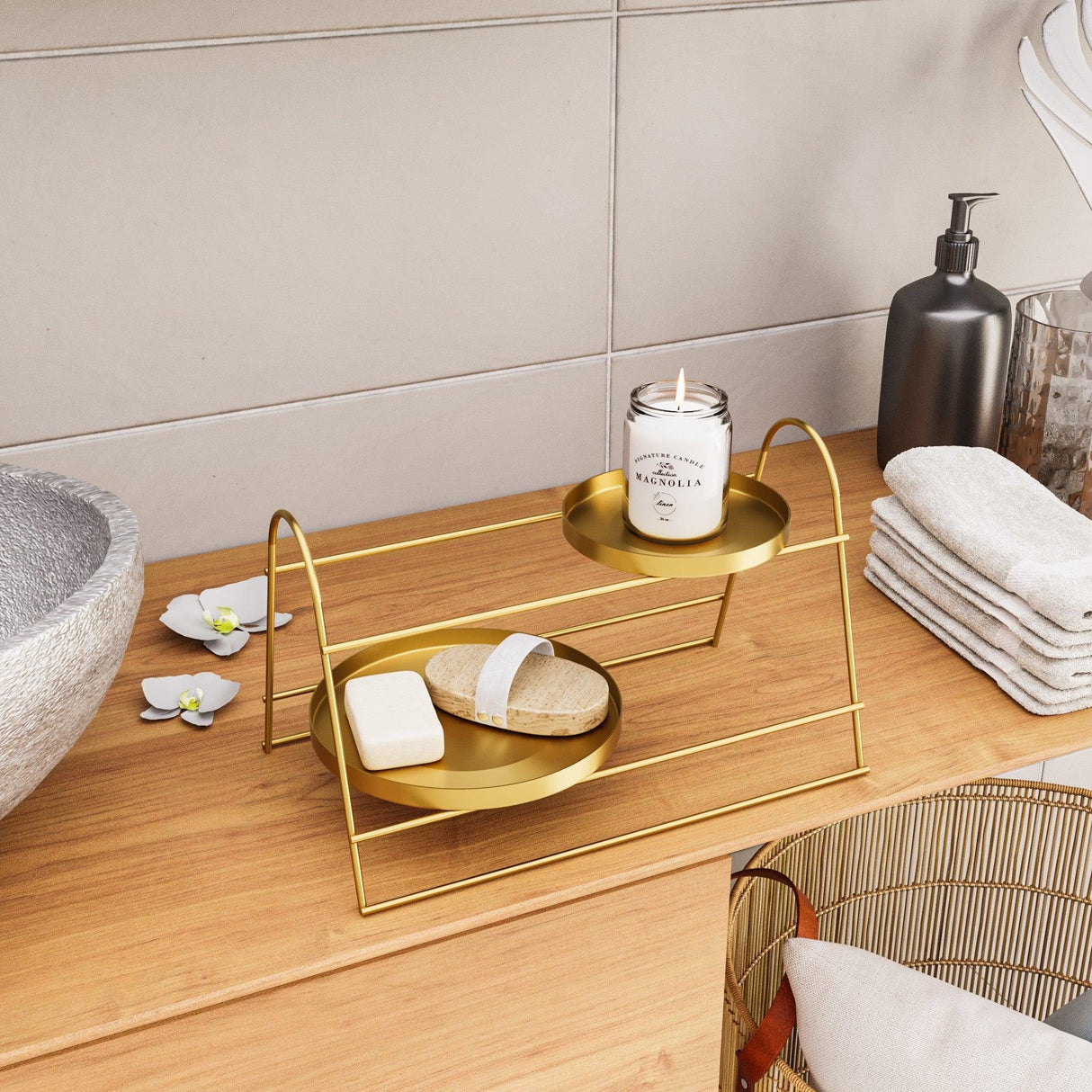 Accesoriu metalic decorativ Decorative Metal Accessory Artistic 2, Aur, 15 cm