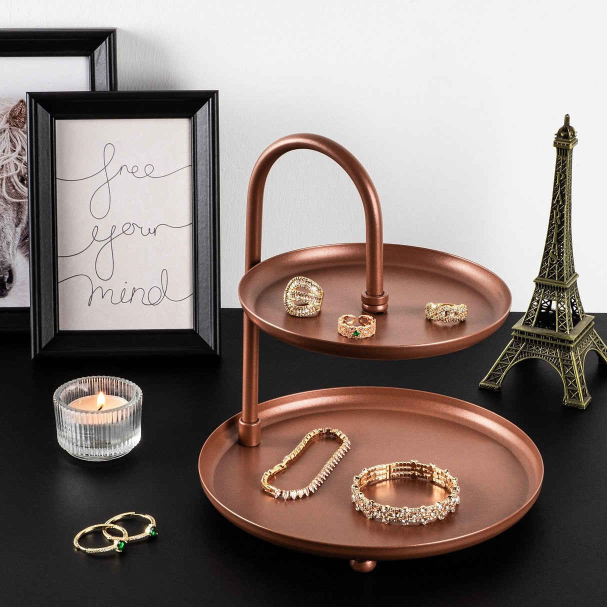 Accesoriu metalic decorativ Decorative Metal Accessory Artistic 3, Cupru, 20x21 cm