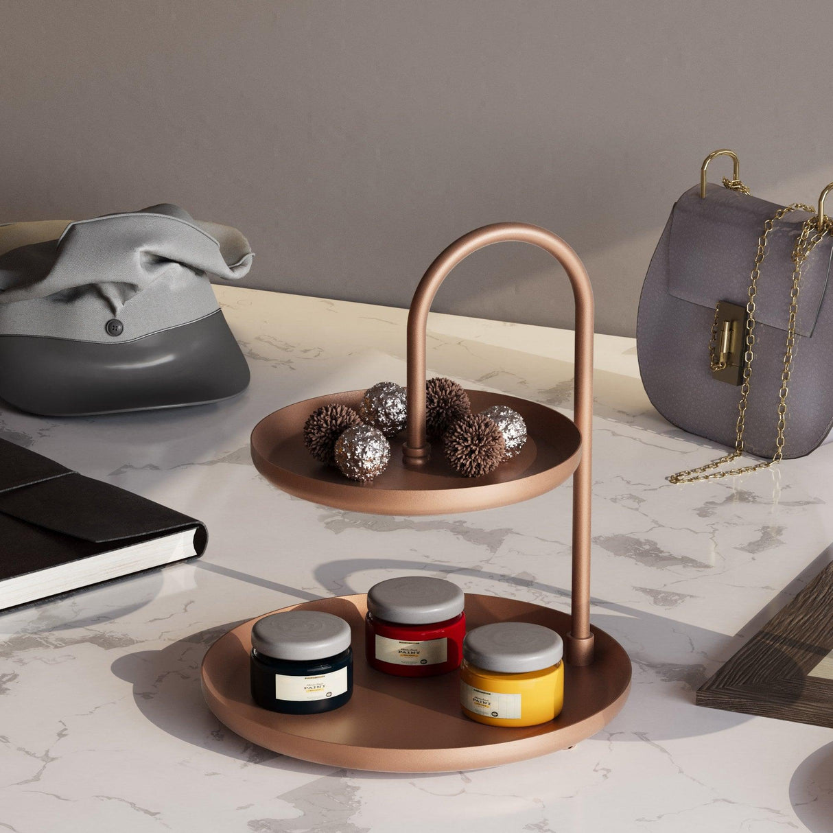 Accesoriu metalic decorativ Decorative Metal Accessory Artistic 3, Cupru, 20x21 cm