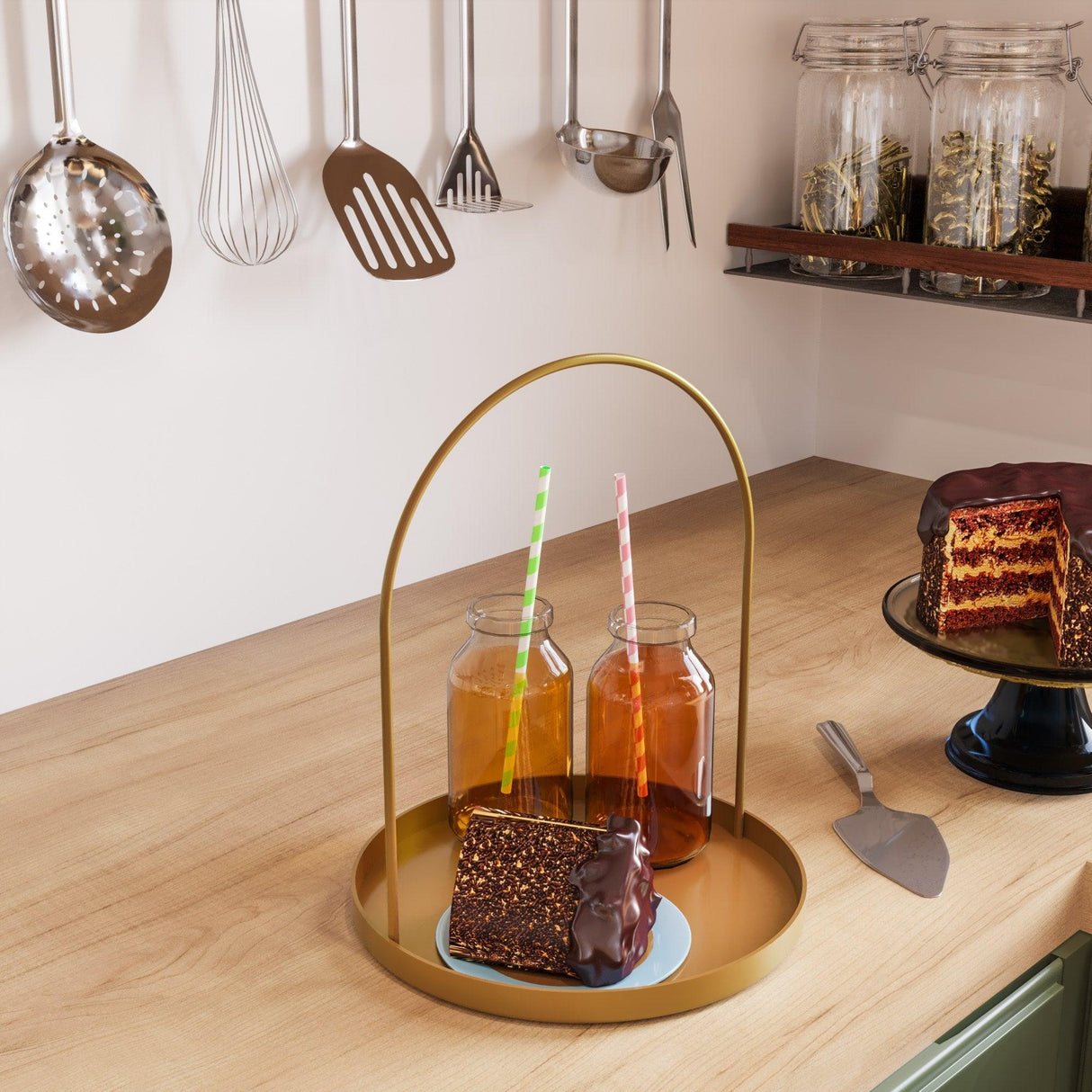 Accesoriu metalic decorativ Decorative Metal Accessory Artistic 4, Aur, 22.5x28 cm