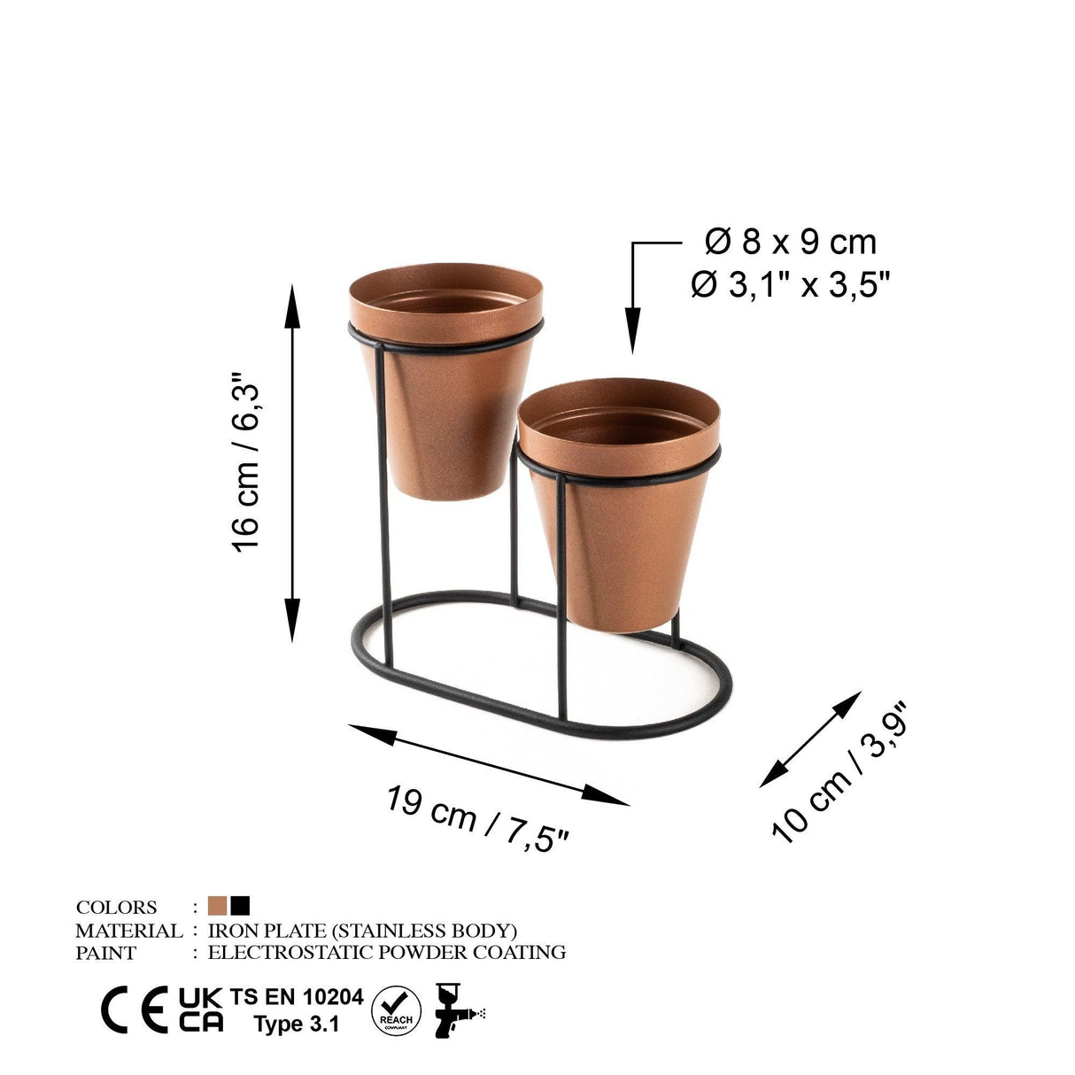 Accesoriu metalic decorativ Decorative Metal Accessory Elegance 1, Cupru, 9 cm