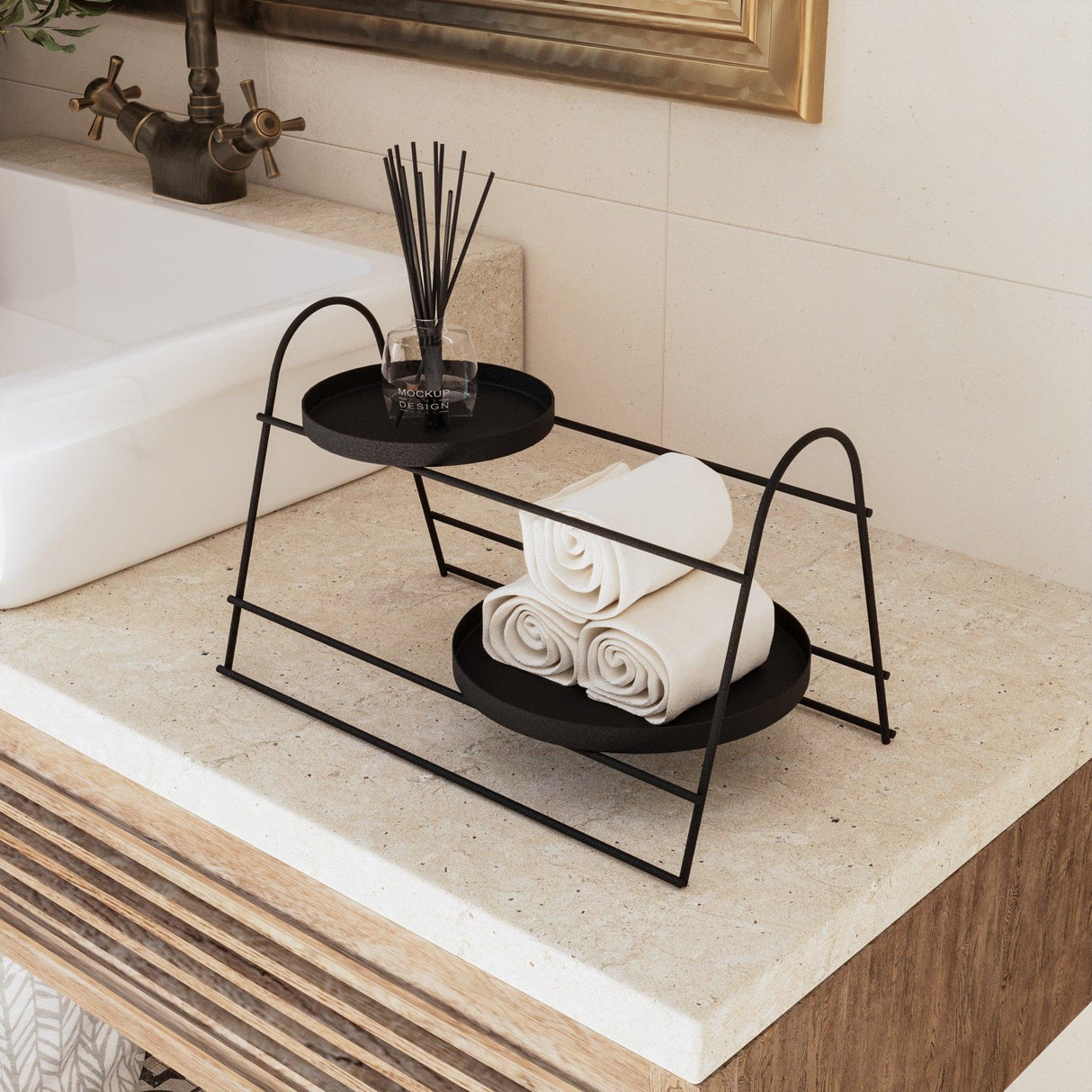 Accesoriu metalic decorativ Decorative Metal Accessory Lux 1, Negru, 15 cm