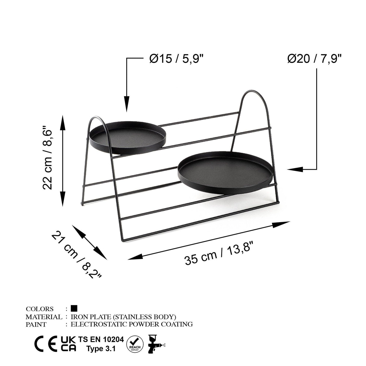 Accesoriu metalic decorativ Decorative Metal Accessory Lux 1, Negru, 15 cm