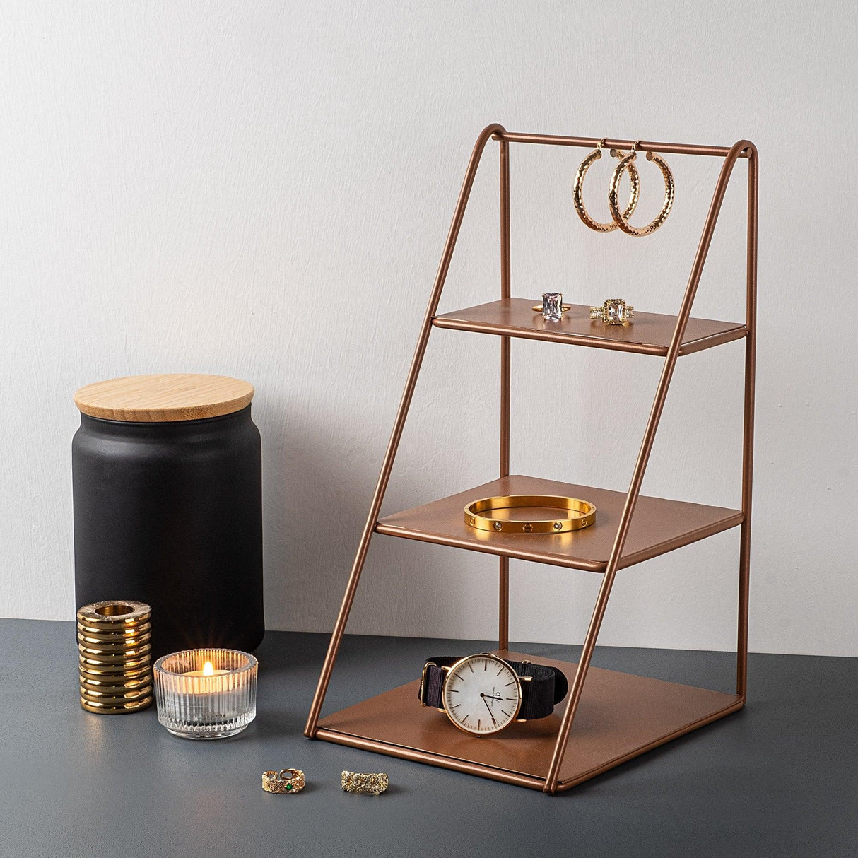 Accesoriu metalic decorativ Decorative Metal Accessory Modern 2, Cupru, 16x30.5x17 cm