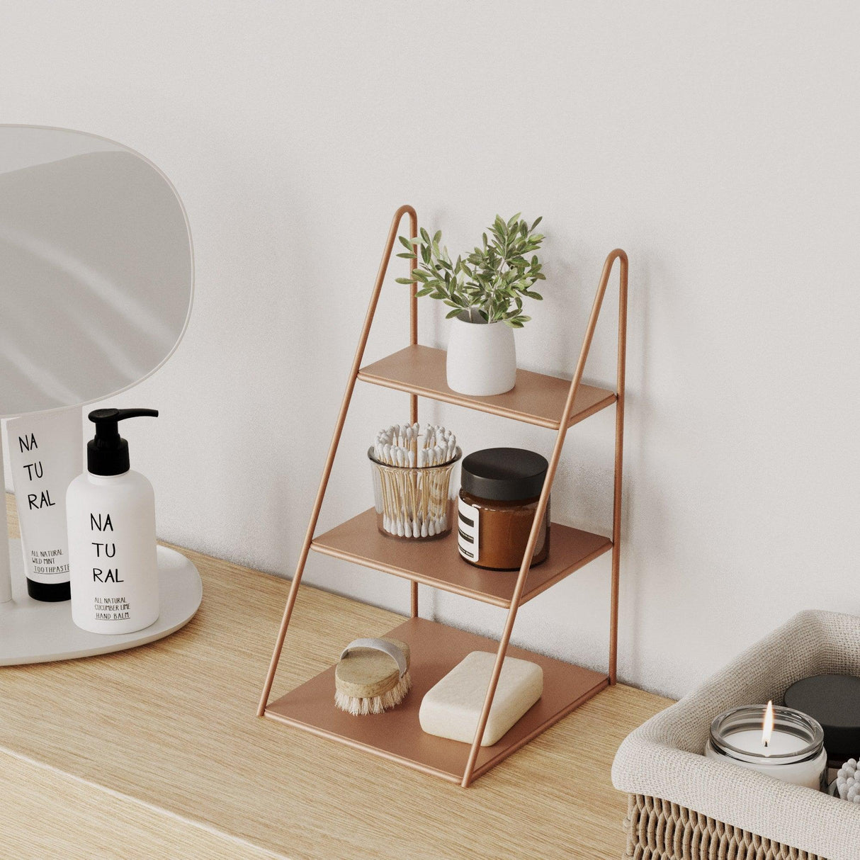 Accesoriu metalic decorativ Decorative Metal Accessory Modern 2, Cupru, 16x30.5x17 cm