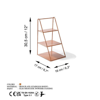 Accesoriu metalic decorativ Decorative Metal Accessory Modern 2, Cupru, 16x30.5x17 cm