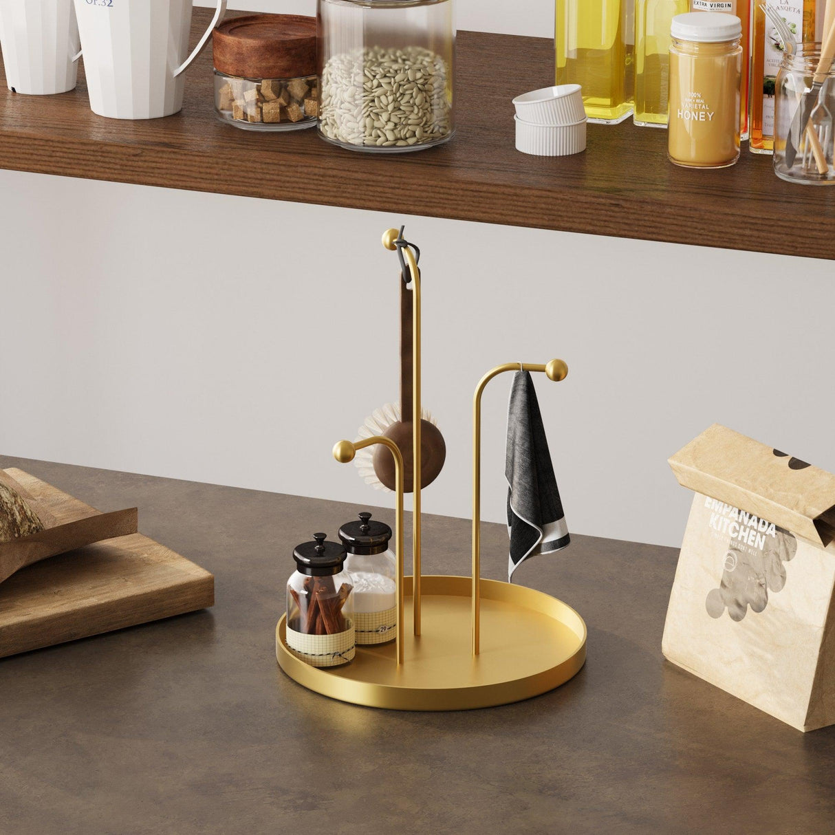 Accesoriu metalic decorativ Decorative Metal Accessory Modern 3, Aur, 20.5x27 cm