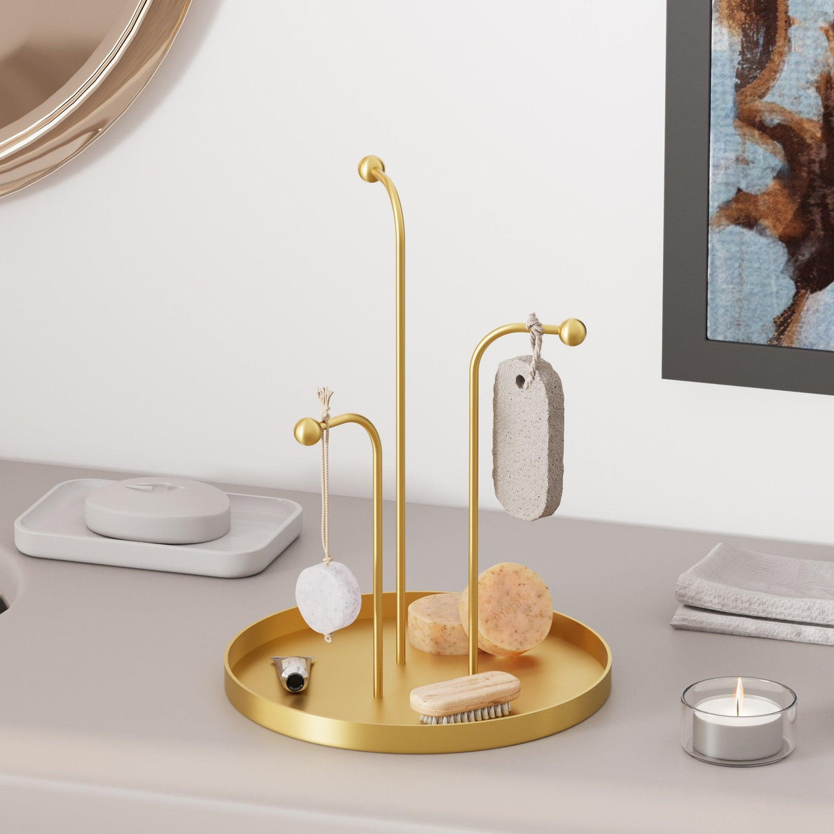 Accesoriu metalic decorativ Decorative Metal Accessory Modern 3, Aur, 20.5x27 cm