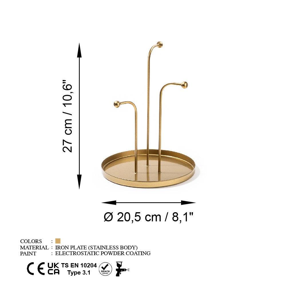 Accesoriu metalic decorativ Decorative Metal Accessory Modern 3, Aur, 20.5x27 cm