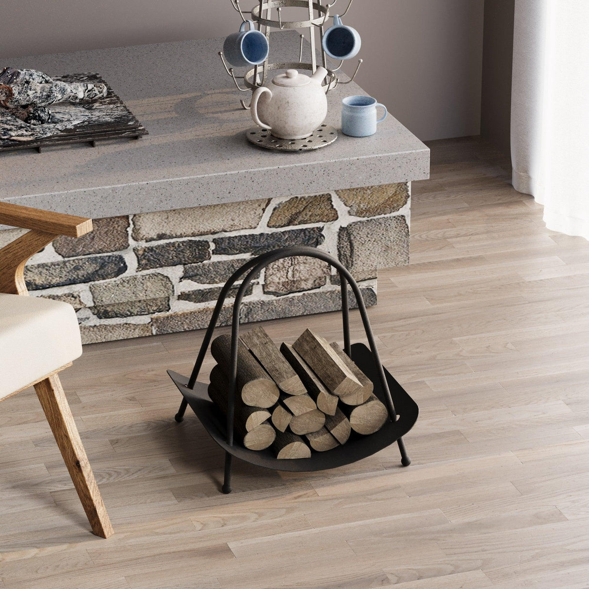 Accesoriu metalic decorativ Decorative Metal Accessory Rustic 3, Negru, 42x50x39 cm