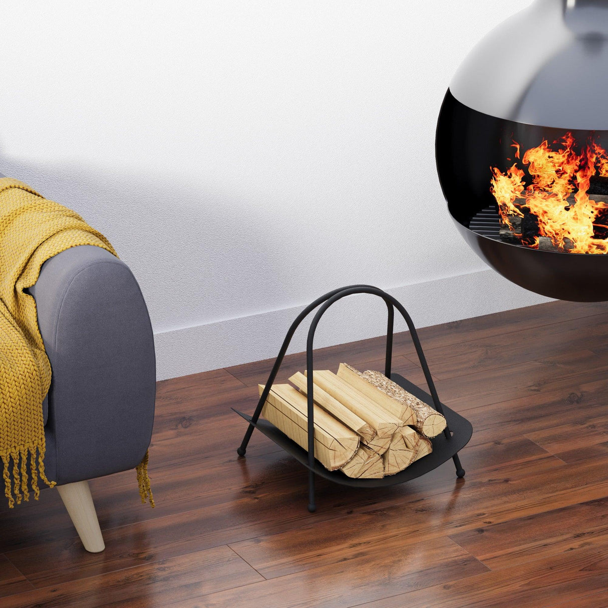 Accesoriu metalic decorativ Decorative Metal Accessory Rustic 3, Negru, 42x50x39 cm