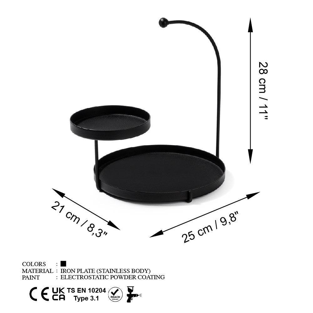 Accesoriu metalic decorativ Knıdos, Negru, 25x28x21 cm