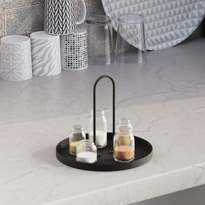 Accesoriu metalic decorativ Simi, Negru, 20.5x18 cm