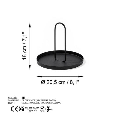 Accesoriu metalic decorativ Simi, Negru, 20.5x18 cm