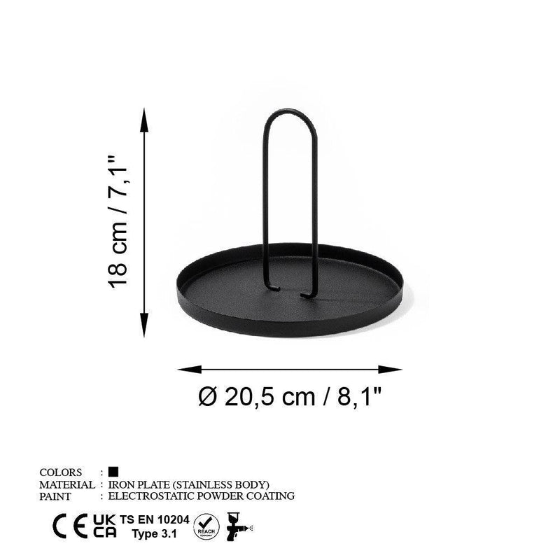 Accesoriu metalic decorativ Simi, Negru, 20.5x18 cm