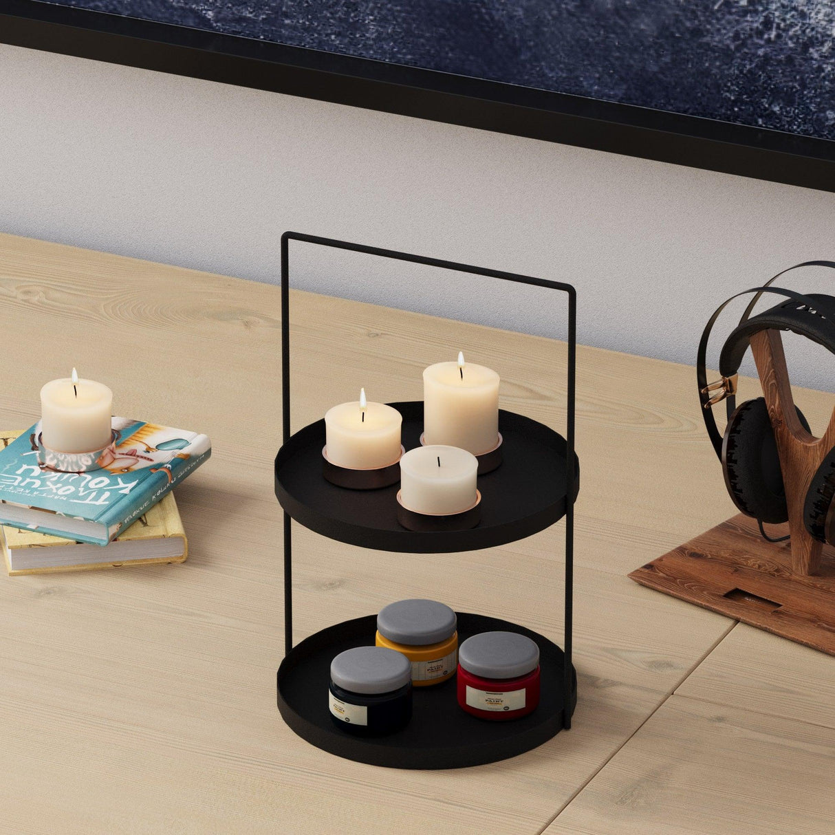 Accesoriu metalic decorativ Tilos, Negru, 21x33 cm