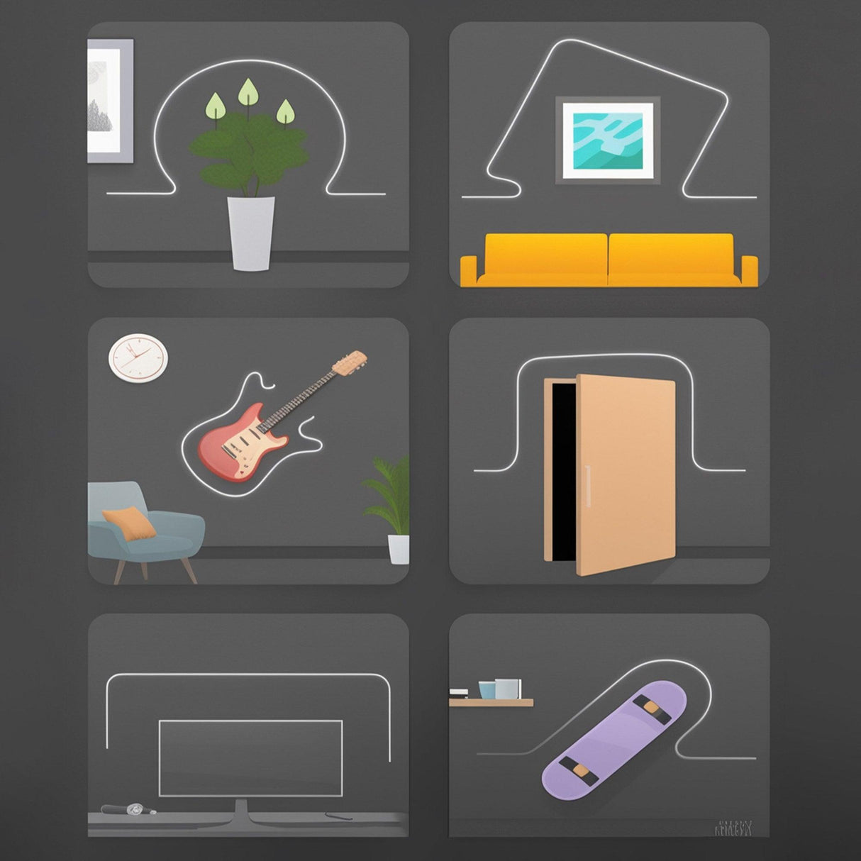 Aplica de Perete Neon Fire - Medium, Verde