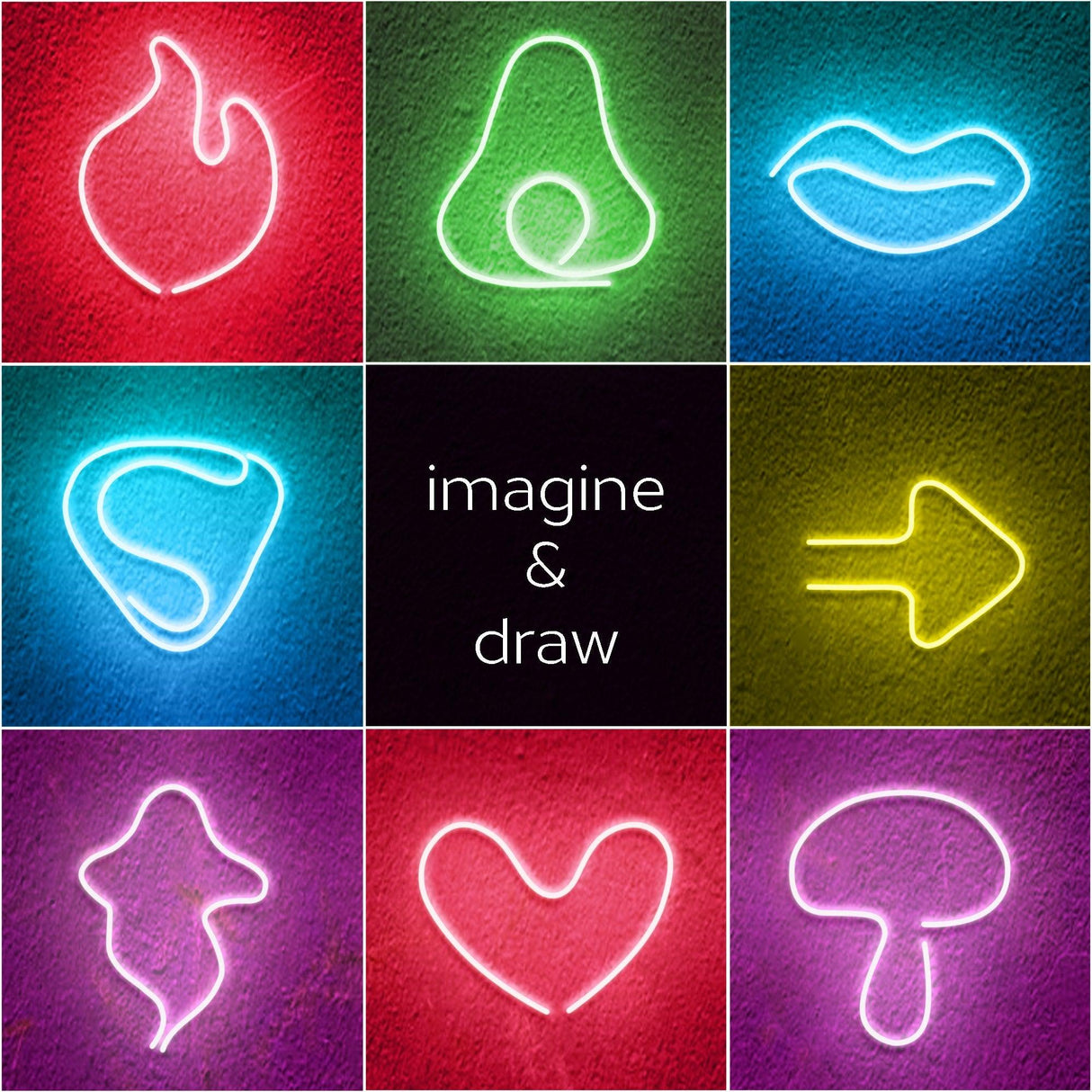 Aplica de Perete Neon Fire - Medium, Verde