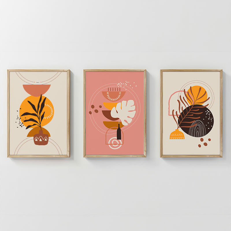 Arta de perete în rama Solith, Triptyque, Lemn, Multicolor, 33x48 cm