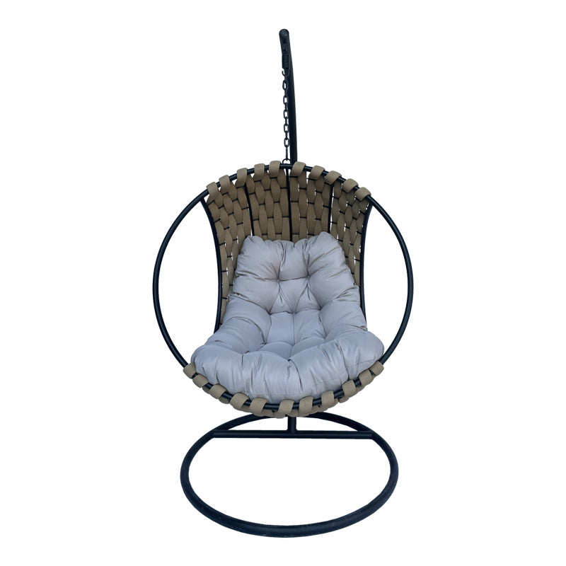 Balansoar Makito, Negru, PVC, Bej-Gri, 100x105x195 cm