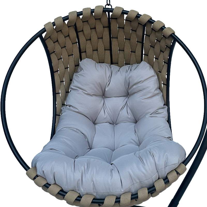 Balansoar Makito, Negru, PVC, Bej-Gri, 100x105x195 cm