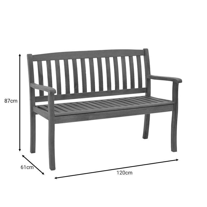 Banca cu 2 locuri Jerdu lemn Natural de salcâm, 120x61x87 cm