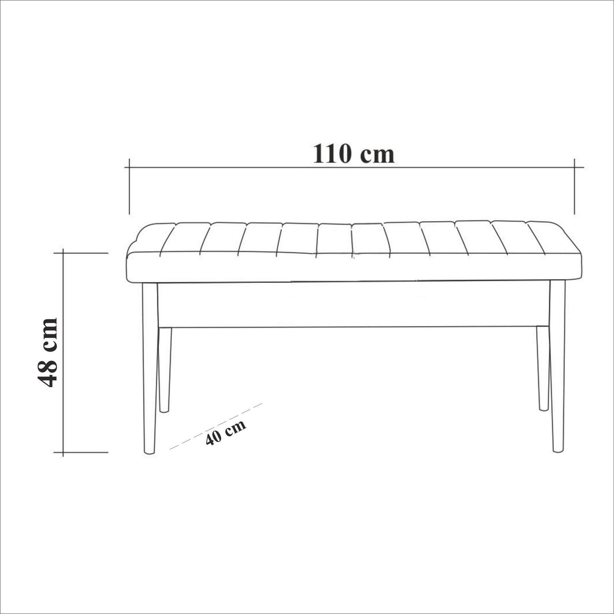 Bancă Vina Bench 4, Stejar, 48x40x110 cm